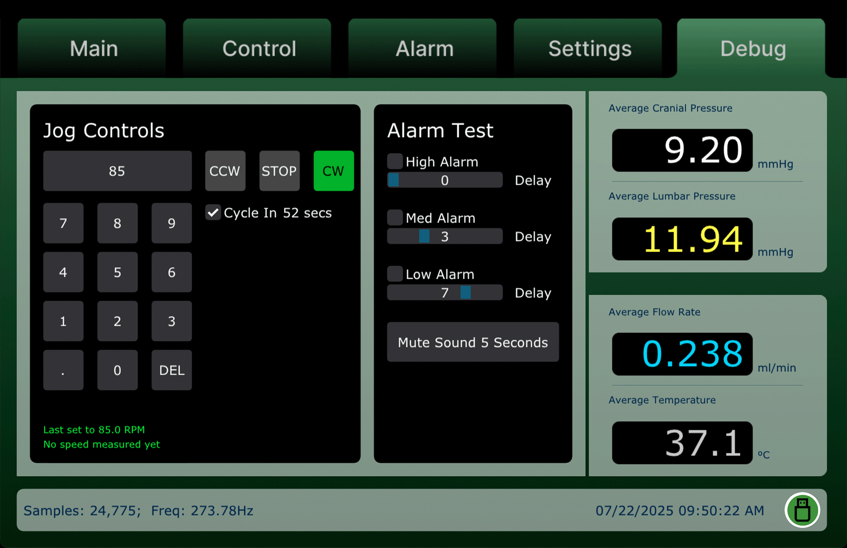 Debug Screen